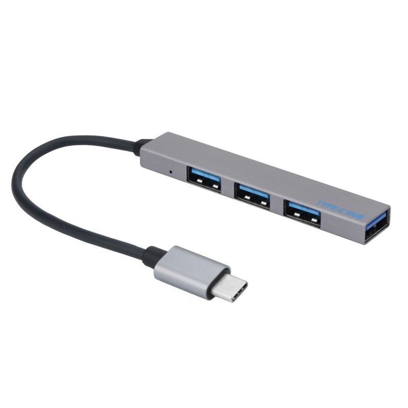 Type-C Tot 4 Usb Hub Expander Ultradunne Mini Draagbare 4-Port Usb 3.0 Hub Usb power Interface Voor Mac-Book Laptop Tablet Computer