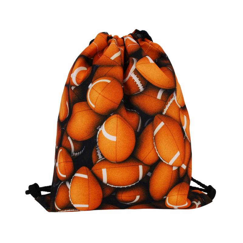 THINKTHENDO 1 Pc Rugby Storage Bag Polyester Drawstring Bag Travel Outdoor Sport Gym Backpack