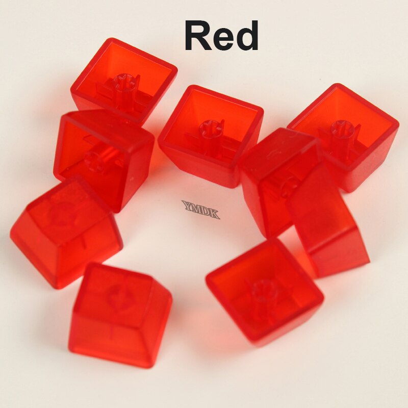 Mechanical Keyboard Cap Full Transparent Mechanical Keyboard OEM Keycap R4 R3 R2 R1 Backlightless ABS Surface Frosted Feel: Red 10PCS