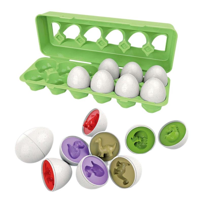 12 Stks/set Simulatie Ei Speelgoed Slimme Ei Bijpassende Twisted Interessant Voor Kinderen Educatief Ei Dinosaurus Eieren Kerstcadeaus