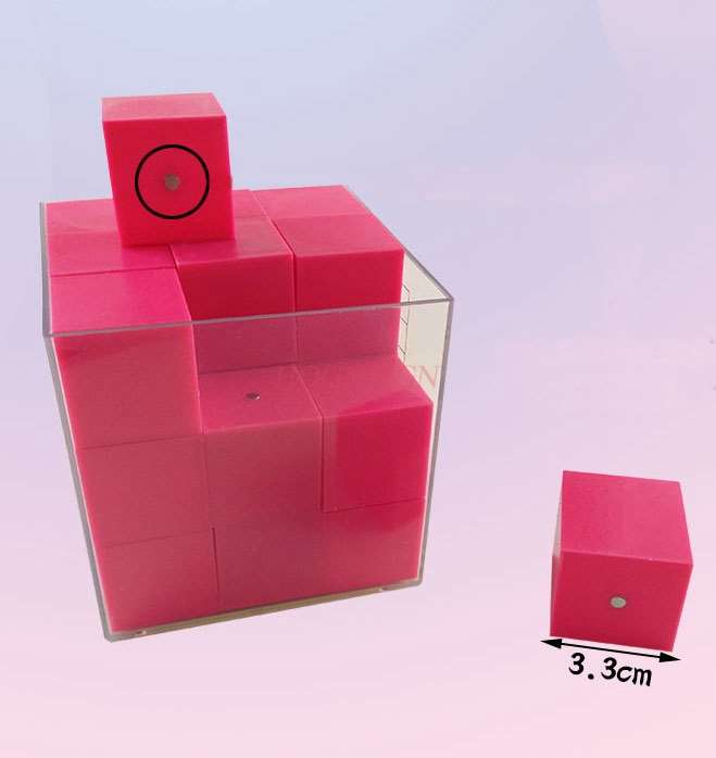 Matematikläromedel 1 st 3.3cm magnetisk liten kub undervisningskapacitet demonstrator 1l läroinstrument