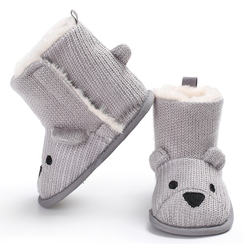 Mode Baby Winter Schoenen Laarzen Leuke Cartoon Beer Babyschoenen Gebreide Warm Houden Booties Baby Peuter Pasgeboren Laarzen