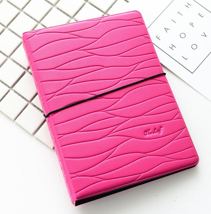 Tamaño A5 A6 hojas interiores de PVC esmerilado transparente porta álbum de fotos accesorios de álbum de recortes pegatinas bolsillos de almacenamiento: Hot Pink A6