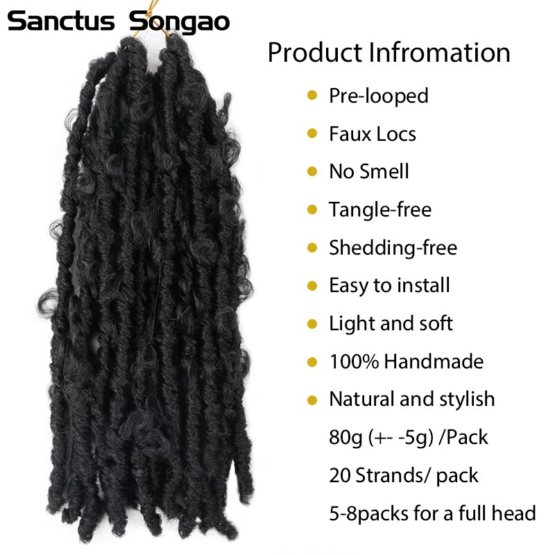 Butterfly Locs 24 Inch Pre Looped Butterfly Distressed Locs Crochet Hair Curly Messy Butterfly Locs Crochet Hair