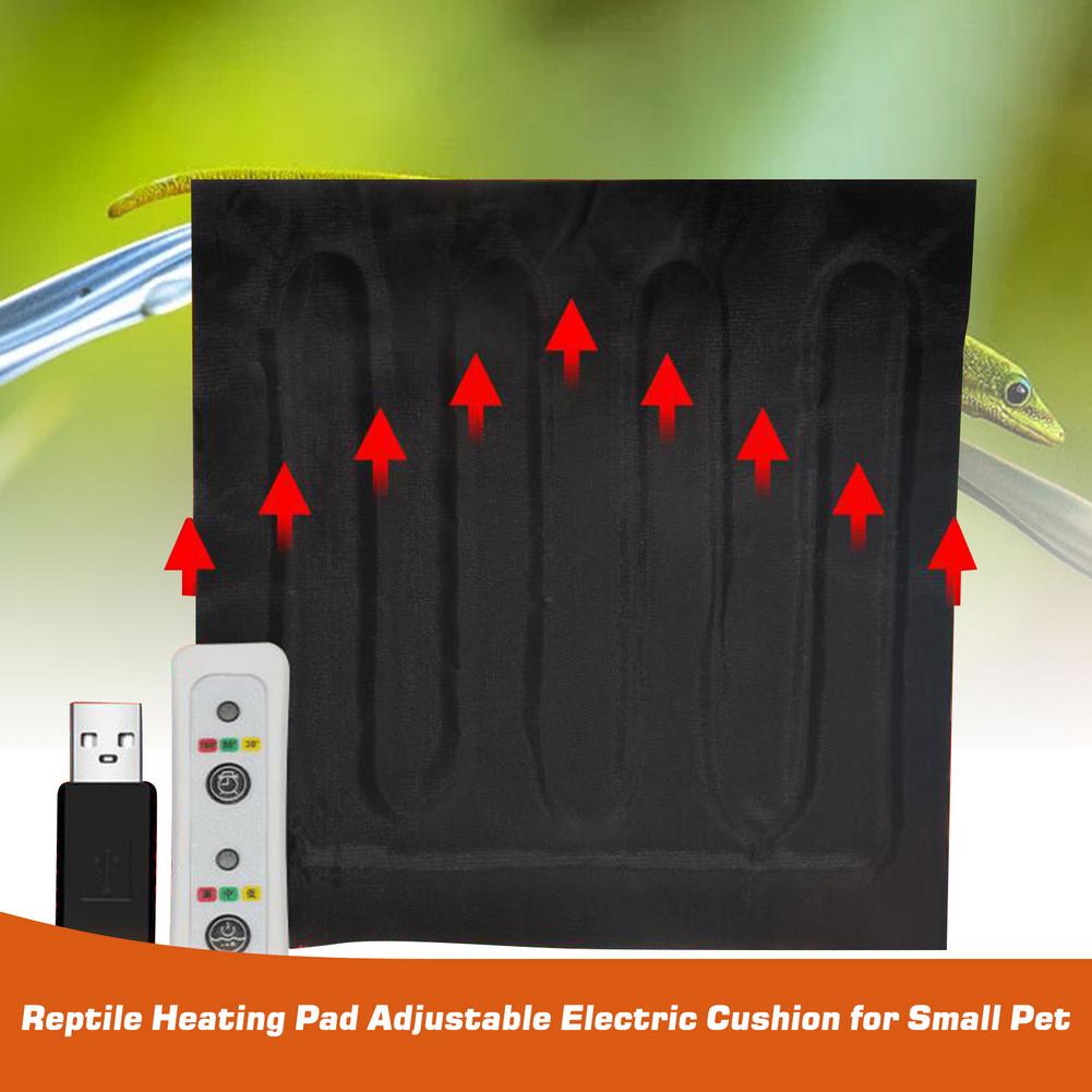 Reptile Heating Pad Adjustable Electric Cushion Small Pet Amphibian Turtle Snake Lizard Can Be Timed Hatching Mat