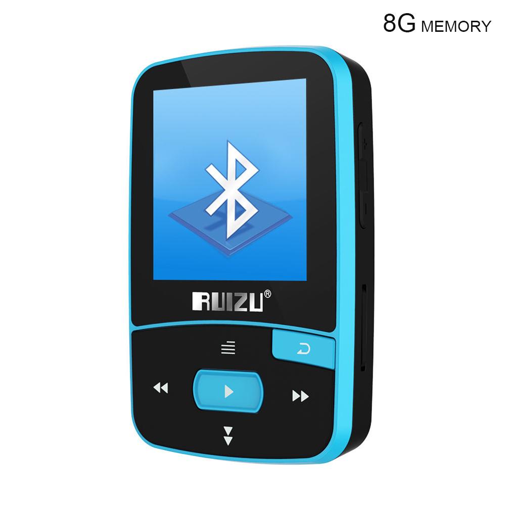 RUIZU-Mini reproductor Mp3 deportivo X50, 8Gb, para correr, música, con Radio FM/registro/E-Book, PK X06 X26: Azul