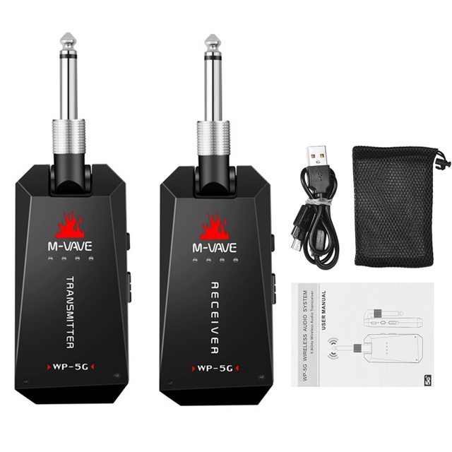 M-VAVE 5,8 G Gitarre Wireless Sender Empfänger Audio Digital Wireless Gitarre System 30M Übertragung für Gitarre Bass Stereo: WHITE