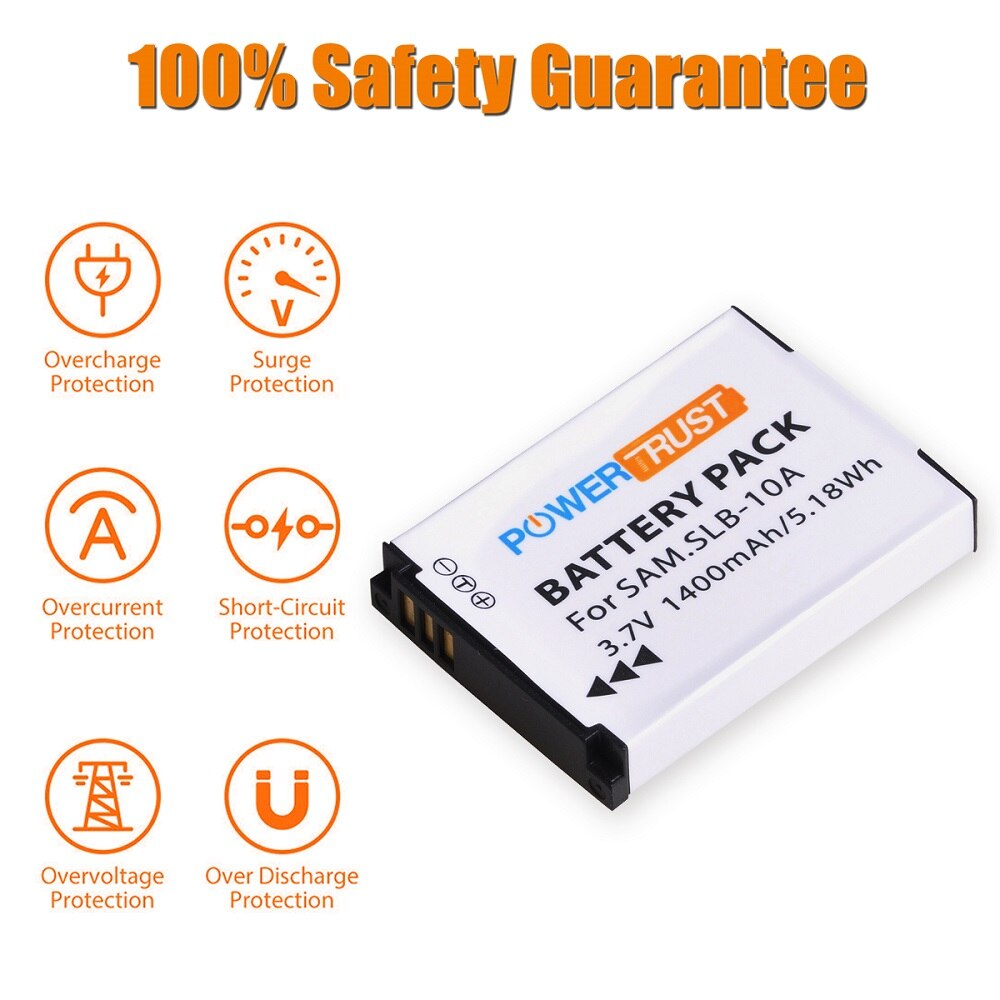 SLB-10A Batteries and Charger for Samsung EX2F HZ15W SL202 SL420 SL620 SL820 WB150F WB250F WB350F WB750 WB800F WB1100F Cameras