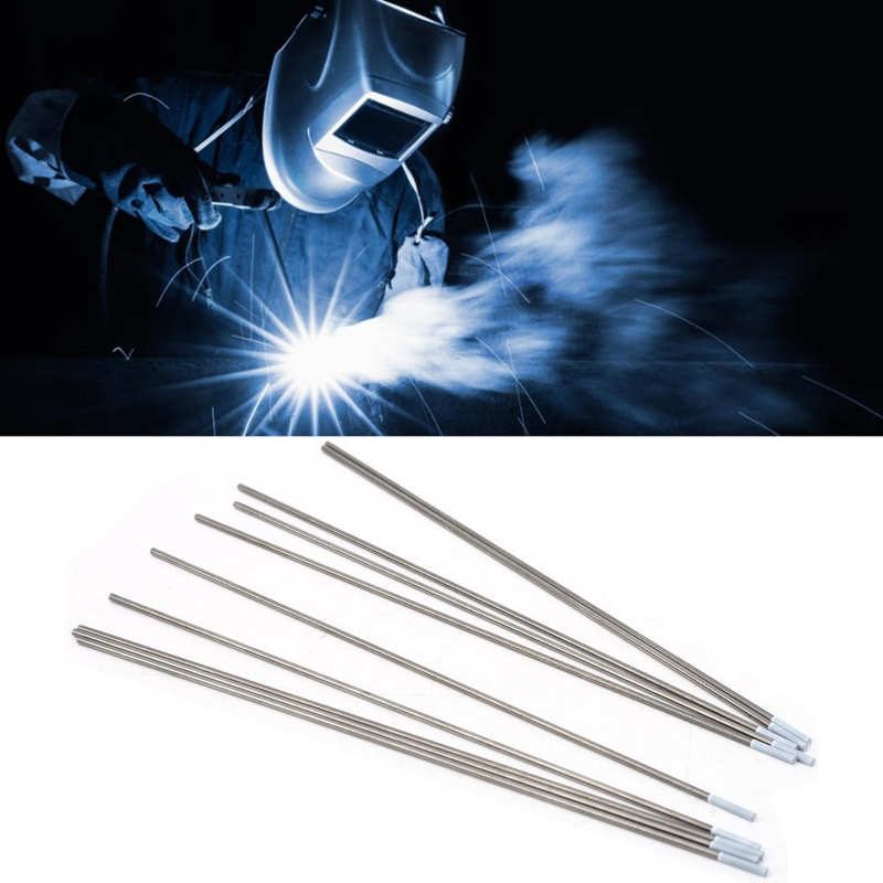 Varilla de electrodos de tungsteno, aguja de arco de soldadura de 1/16in x 150mm, Punta Blanca de tungsteno de circonio WZ8, 10 piezas