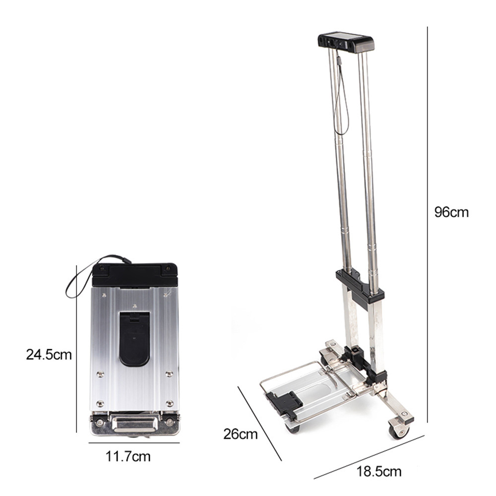 Portable Travel Trailer Aluminum Alloy Car Folding Luggage Cart Household And Car Luggage Cart Shopping Trolley Trunk Trailer