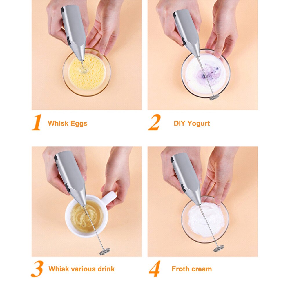 Electric Milk Frother Kitchen Drink Foamer Whisk Mixer Stirrer Coffee Cappuccino Creamer Whisk Frothy Blend Whisker Egg Beater