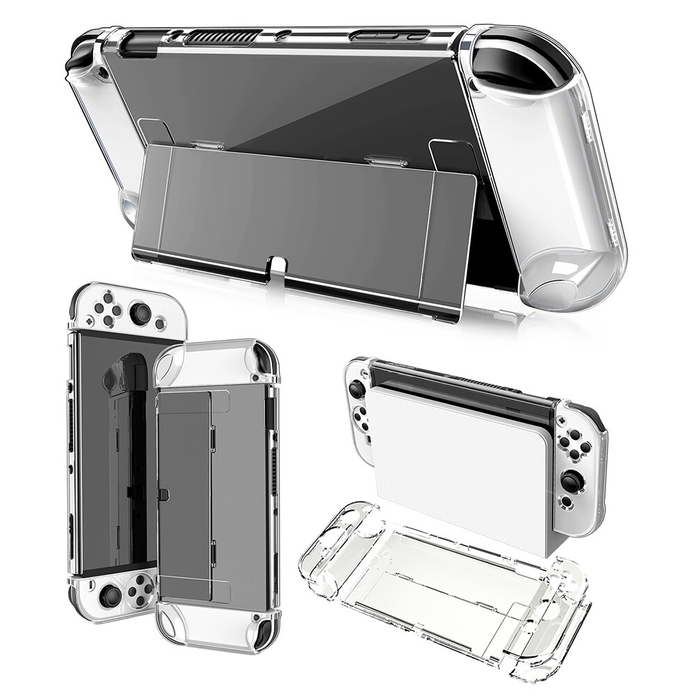 Gehäuse mit halterung für videospielkonsolen, transparent, staubdicht, andockbar, schutzhülle für nintendo switch