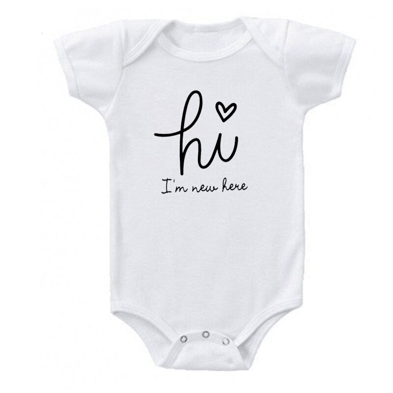 Shirerty Summer Baby Boys Girls Short Sleeve Letter Print Cute Cotton Romper Baby Clothes Outfits 0-24M