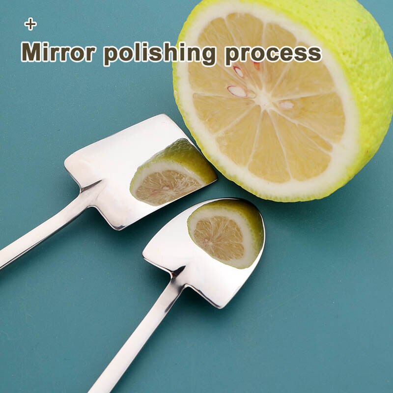 Long Handle Ice Cream Shovel Stirring Spoon Stainless Steel Korean Style Multi Purpose Bar Tools Silver Kitchen Accessories