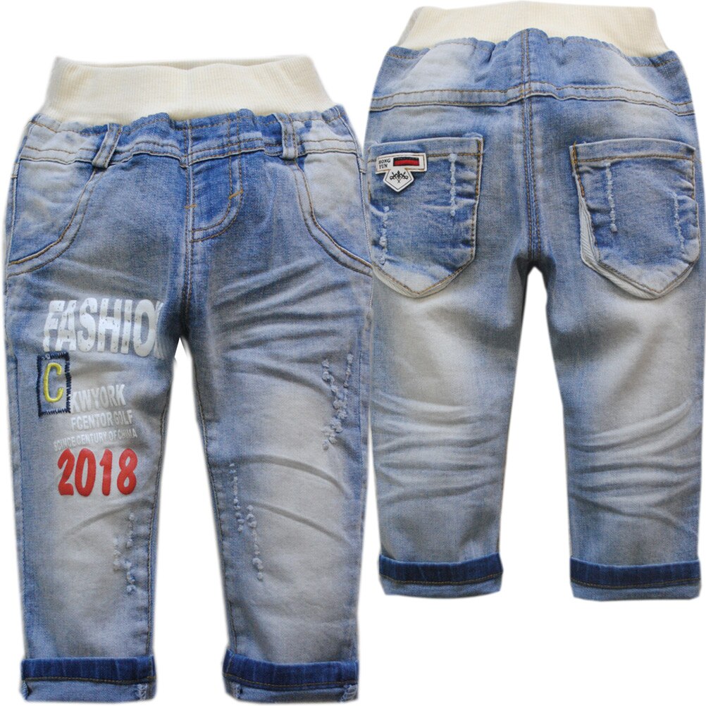 4006 0-2 Jaar Baby Jeans Broek Denim Blauw Lente & Herfst Kids Baby Jongens Jeans Broek Mode Toevallige Mode Mooie