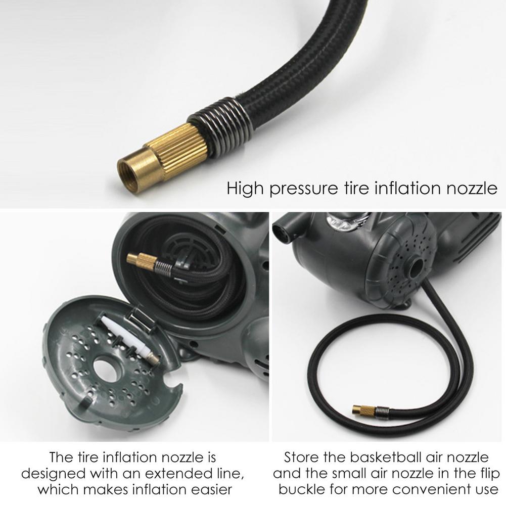 12V Electric Inflatable Pump Car Air Compressor Quick Air Filling Compressor With Nozzles For Car Camping Life Buoy Boat Cushion