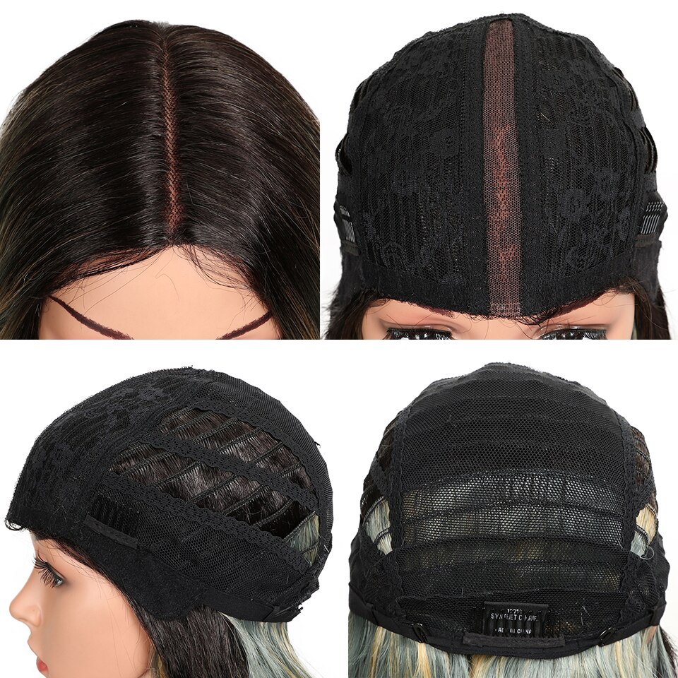 MAGIC Hair Synthetic Lace Front Wigs For Black Woman Ombre Natural Wave 20"Inch Bob Wigs Heat Resistant I Part Wig For Women