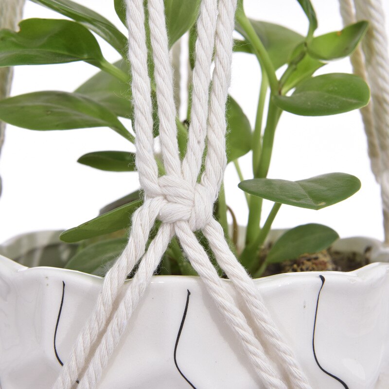 Vintage indretning 100%  håndlavede macrame hængende knyttet løftereb planteophæng urtepotteophæng til vægdekoration haven
