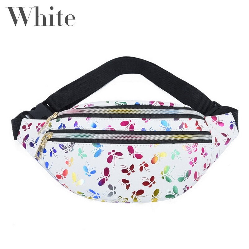 Cool Sequins Printing Waist Bag For Woman Fanny Pack Girls Shoulder Belt Bags Kids Waist Packs Glitter Phone Pouch: style 4-a