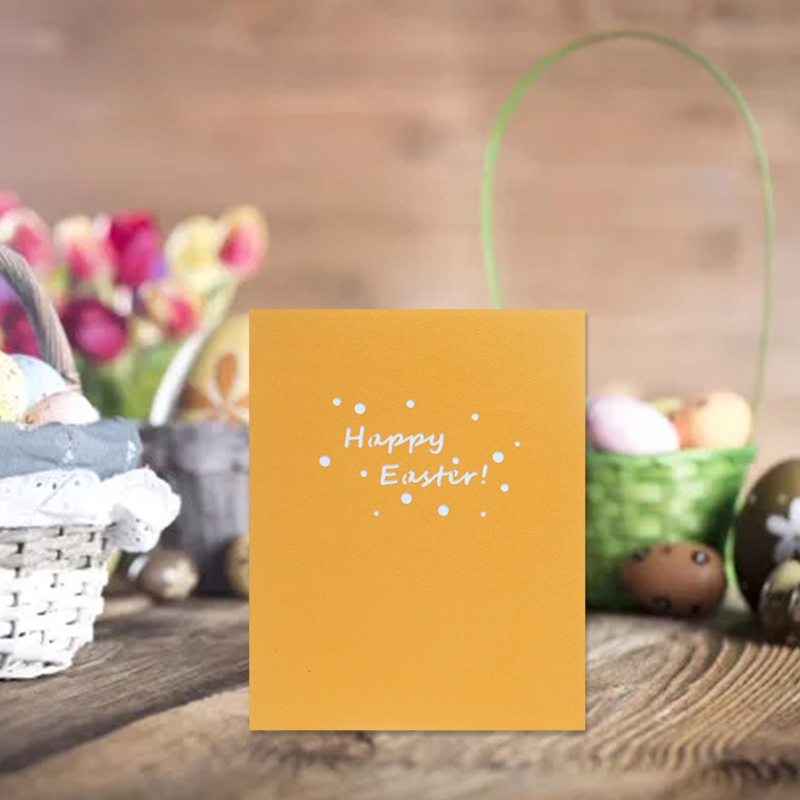 3D Pop Up Card with Envelope Easter Greeting Card Easter Flower Basket Postcards