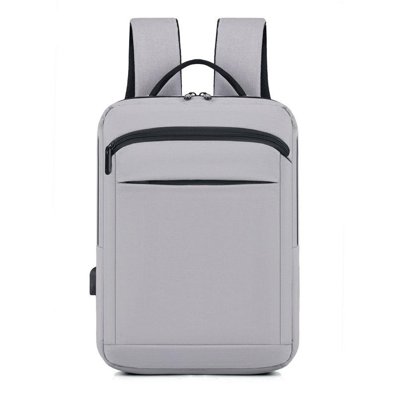Mochila sencilla para ordenador portátil de 15,6 pulgadas para hombre, morral de negocios de ocio, mochilas escolares para chicos,: Gray