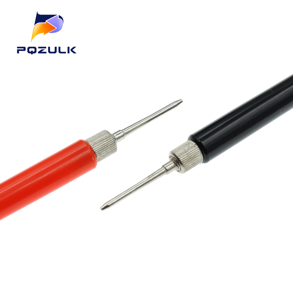 2PCS Multimeter Spring Test Probe Tip Insulated Test Hook Wire Connector Test Needles Electrical Test Probe Test Leads 128mm