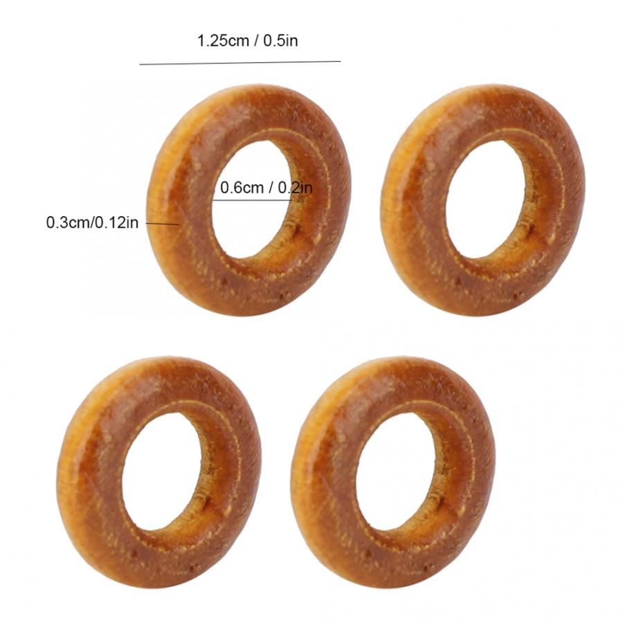 500Pcs DIY Wooden Ring 1.25cm Wood Ring Kit Wooden DIY Craft Material Jewelry Accessories Coffee Color