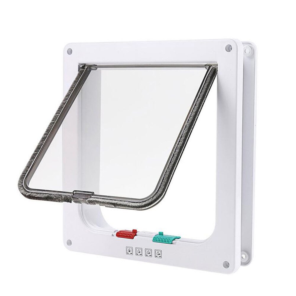 S/M/L plastic animal small pet door supplies two way free entry and exit lockable dog and cat safety flap door ABS WF