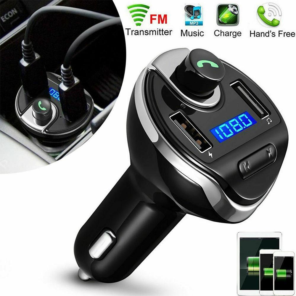 B9 Usb Auto MP3 Draadloze Dubbele Usb Bluetooth MP3 Carkit Handsfree Bluetooth Fm-zender Radio met Microfoon Met Pakket