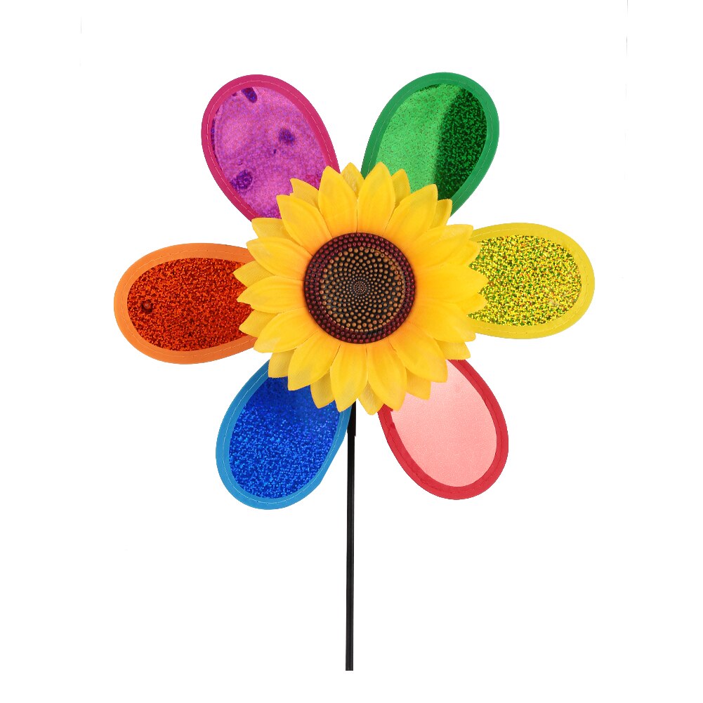Sonnenblumen Windmühle Hof Farbe Zufällig Wind Spinner draussen Windrad Kunststoff 3D Rasen Wirbel Heimat Garten Party Spielzeug Dekoration