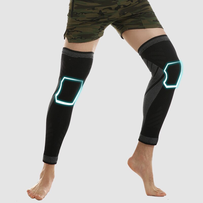 Anti-Slip lengthen Knee Pad Long Leg Sleeve Bandage Compression Knee Brace Elastic Knee Protector Sports Warmth Leg Support