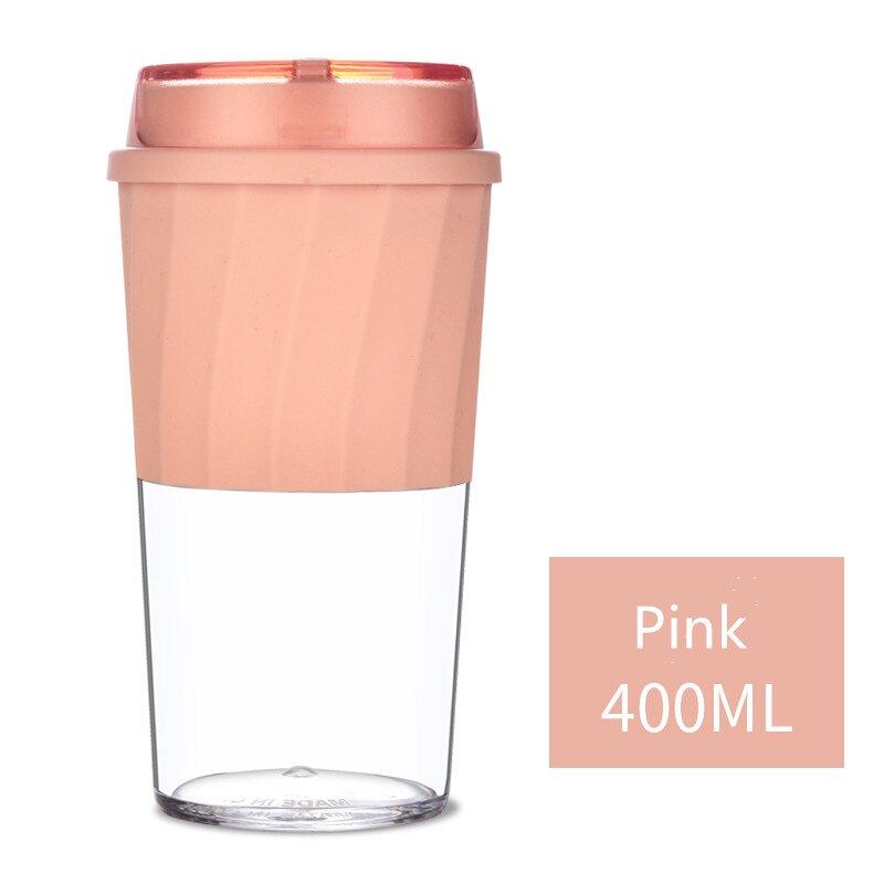 Bærbar 300ml/400ml- tritan materiale kaffekrus anti-skoldning lækagesikker te mælkekop rejse krus til: 400ml lyserøde