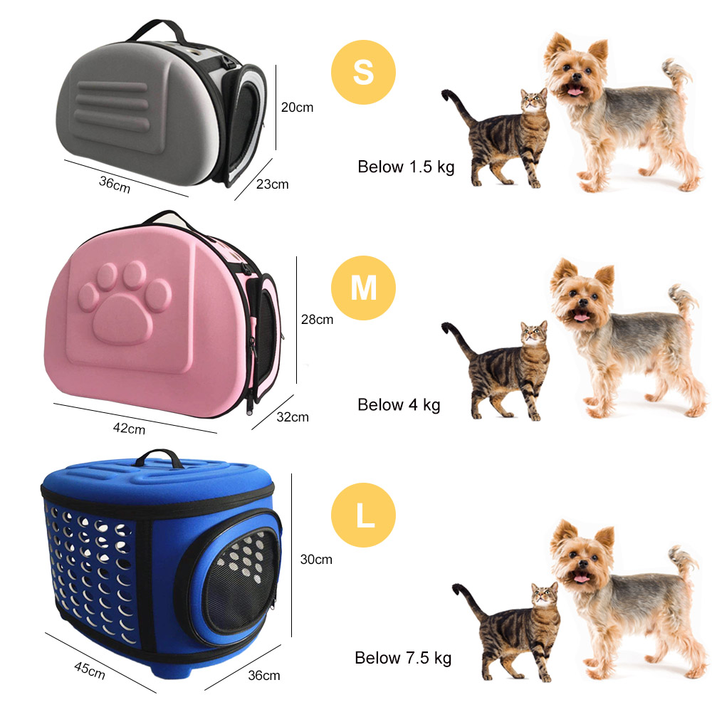 Torba transportowa dla psa i kota w jednolitym kolorze, składana, torba podróżna eva, przenośna torba na ramię dla małych psów i szczeniąt, robić noszenia na zewnątrz, mała