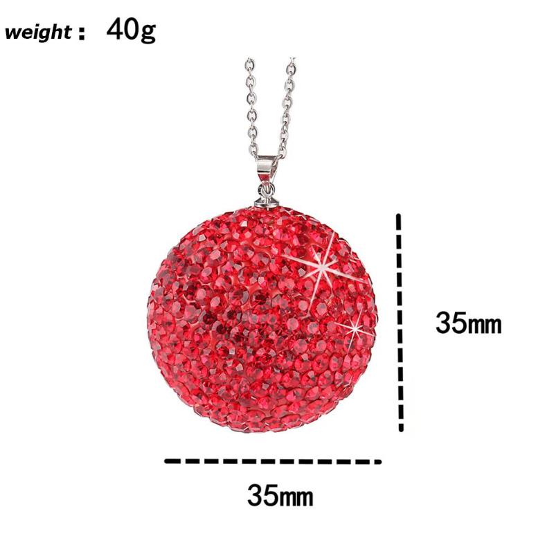 Bil anheng metallkjede rhinestone ball full kjedelig originalitet kul sjarm bakspeil hengende ornamenter: Rød