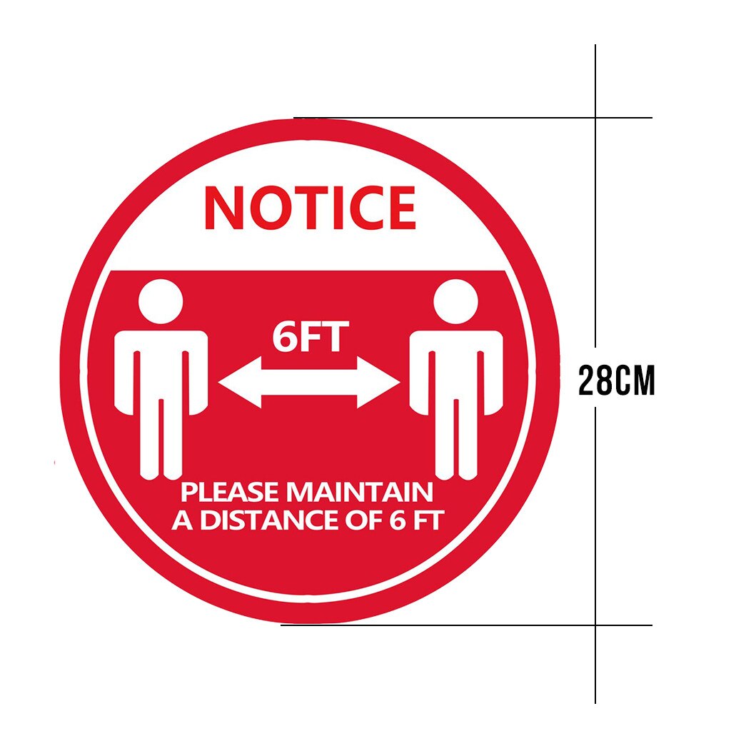 1/5/10pcs Distance Marker Pvc Stand Here Floor Sign Decal Sticker Keep 6ft In Between Distance Marker Floor