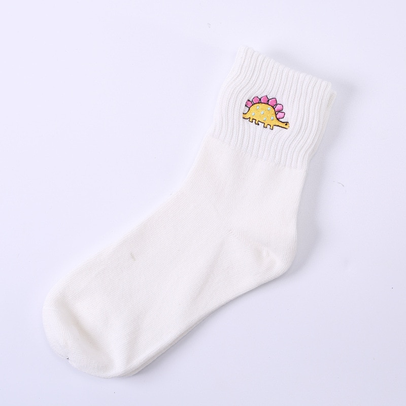Kvinder friske harajuku besætning sokkerladies komfortable bomulds sokker alle årstider tegneserie dyr broderier