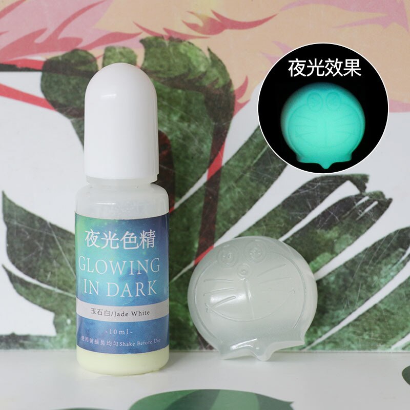 10 farver epoxy uv harpiks farvestof farve pigment glødende i mørk ab krystal lim håndlavet gør-det-selv materiale pigment til smykker ma: 18