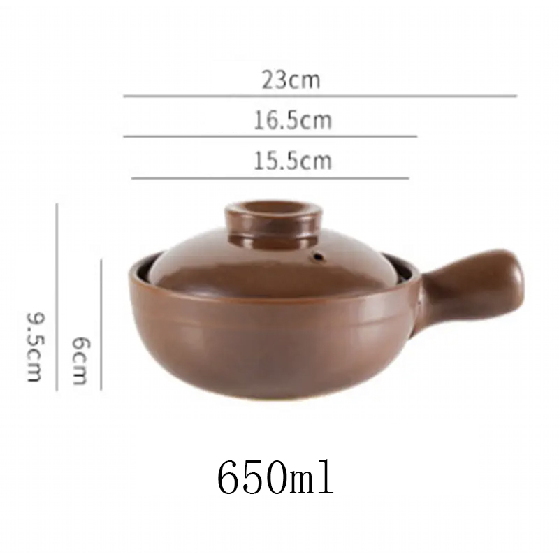 650ml 900ml gryte risnudler grøt melkesuppe leirgryte steingods kokegryte avkok kinesisk med håndtak øre leirgryte: Rød