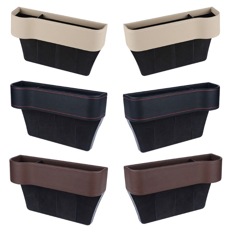 Multifuncional assento de carro organizador enchimento bolso couro do plutônio auto console lateral catcher caixa armazenamento titular recipiente