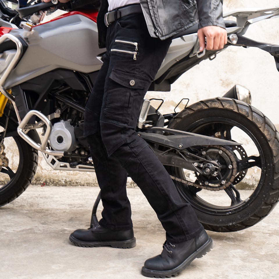 Pantalon de Moto avec fermeture éclair pour équipement de protection, jeans de cycliste, cowboy, tout-terrain
