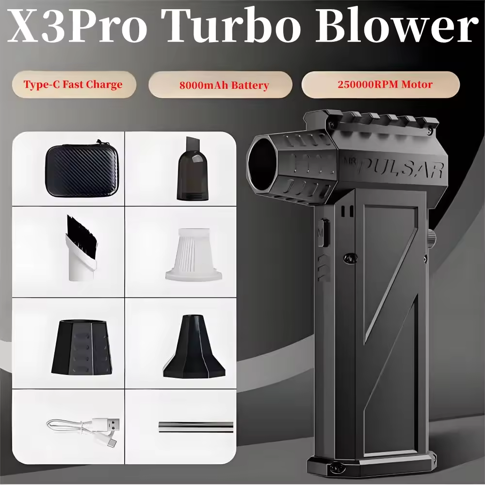 250000RPM X3pro Violent Blower Powerful Snow Blower Handheld Brushless Motor Vacuum Cleaner Electric Air Blower Car Dryer ﻿: Gold
