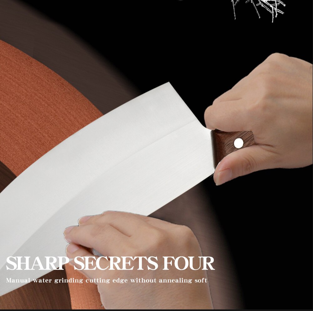 XYj-cuchillo de carnicero con mango de madera de acero inoxidable, 9,5 pulgadas, cocina, Chef, cuchillo de matadero, herramienta de accesorios de cocina para el hogar