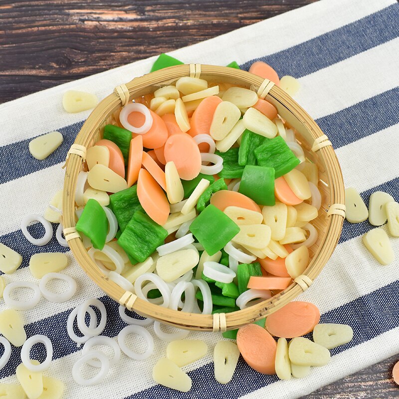 Simulation Food Artificial Vegetables Pepper Ham Sausage Sliced Garlic Squid Ring Model Vegetables Food Slice Party Decor Prop