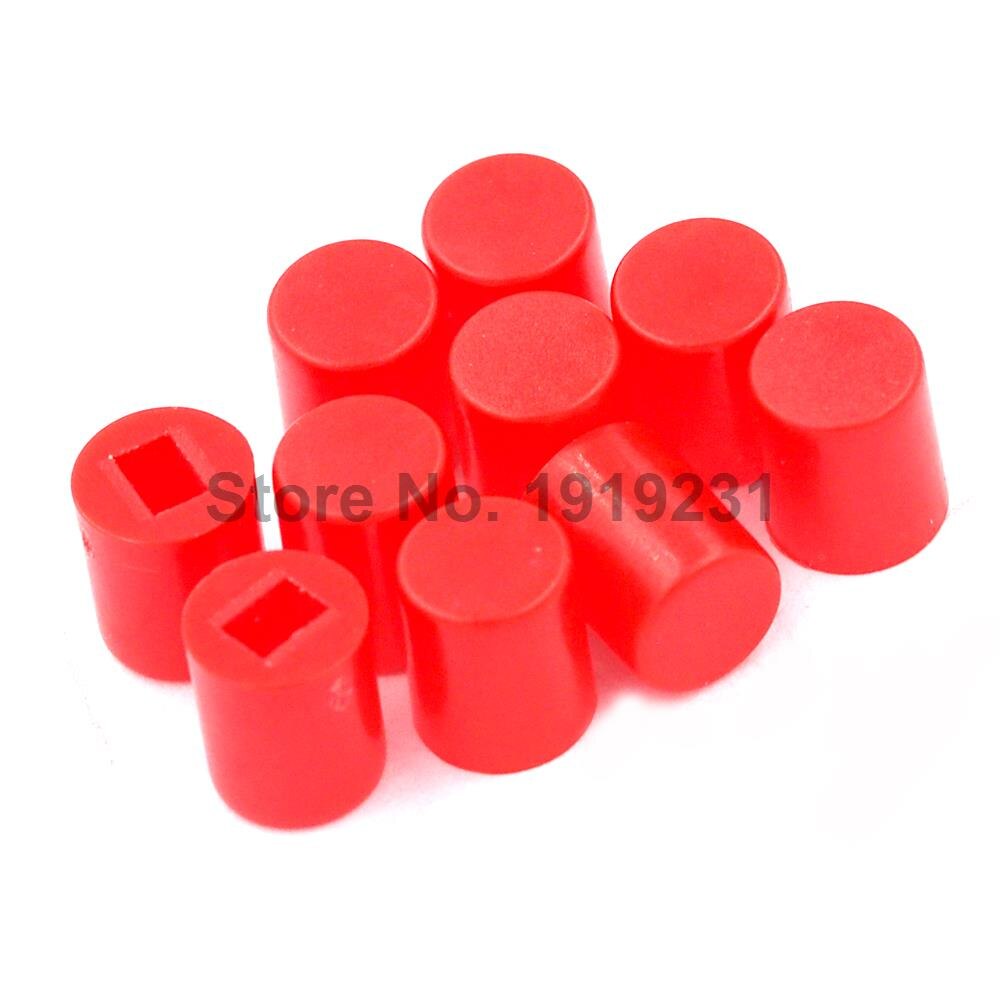 50PCS 8*8 Self-locking Switch Hat Red Round Size 6*7 Switch Hat
