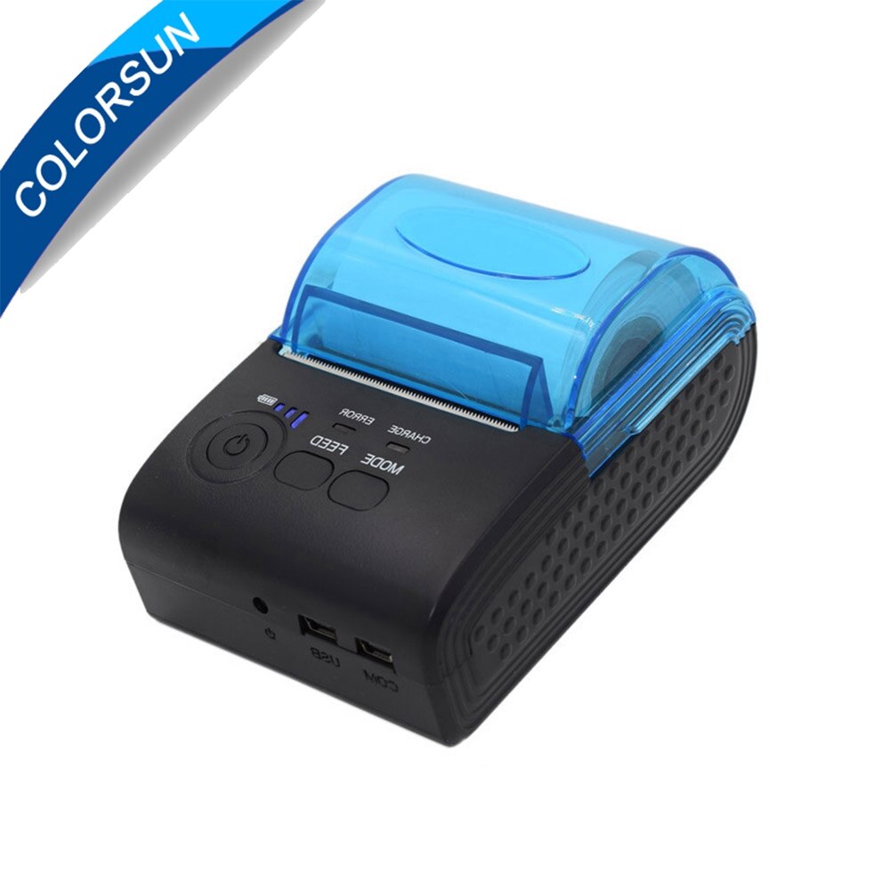 Colorsun Thermal Label Printer bluetooth receipt Printer Qr Code Barcode Thermal Label Printers 57mm for Printing