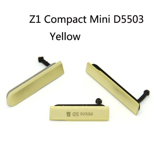Funda protectora de polvo para Sony xperia z3 compact Mini M55W D5803 D5833 Z2 Z1, puerto de carga Micro SD USB y tarjeta SIM trasera: Z1 Compact Yellow