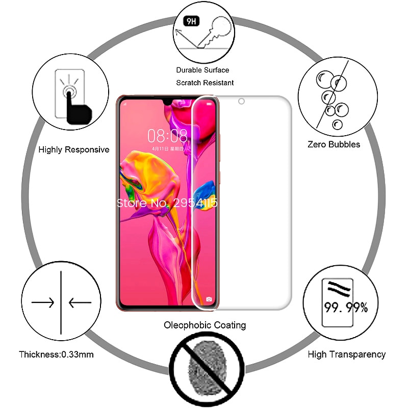 3PCS protective glass for huawei hauwei p 30 20 p20 p30 lite 30lite light p smart plus psmart z psmartz glas protector film