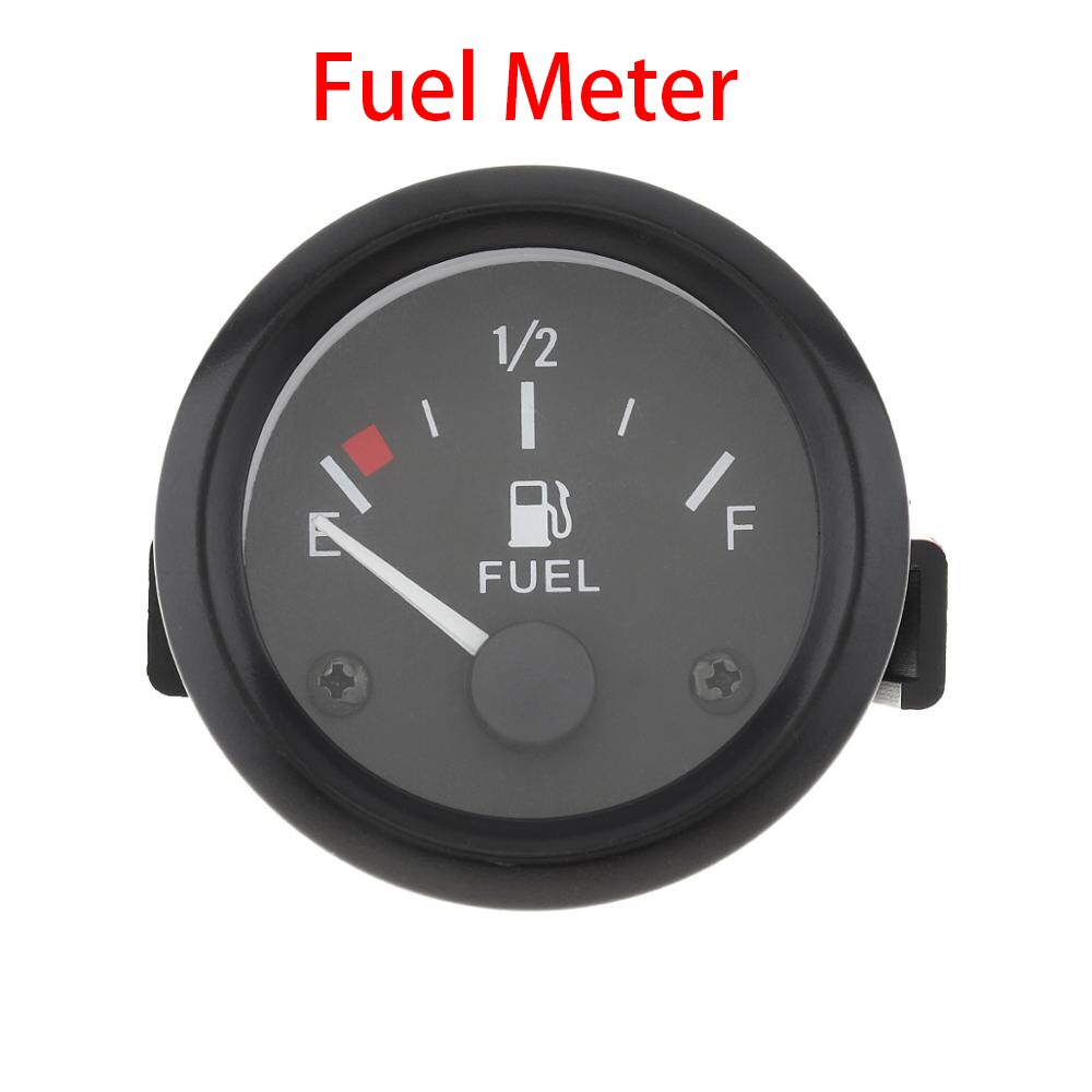 Universal 2 tommer 52mm voltmeter amperemeter olietemperatur tryk vand temp brændstofniveau gauge volt amp meter auto bilinstrument: Brændstofmåler
