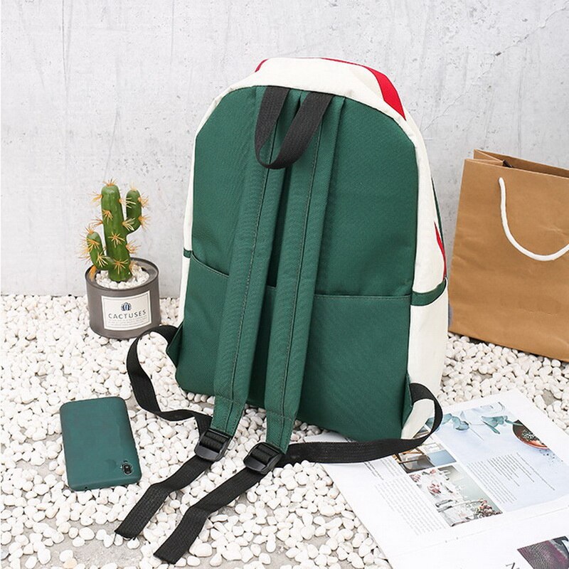 FUNMARDI 4 Teile/satz Getäfelten Frauen Rucksack Leinwand Katze aufbringen Schule Tasche Für Mädchen Patchwork Rucksack Weiblichen Schulter Tasche WLHB2065