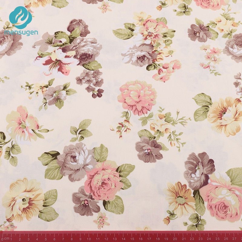 Stofmåler blomst bomuldsstoffer til syning pigekjoler bluse tøj tæpper babynest diy patchwork sy klud
